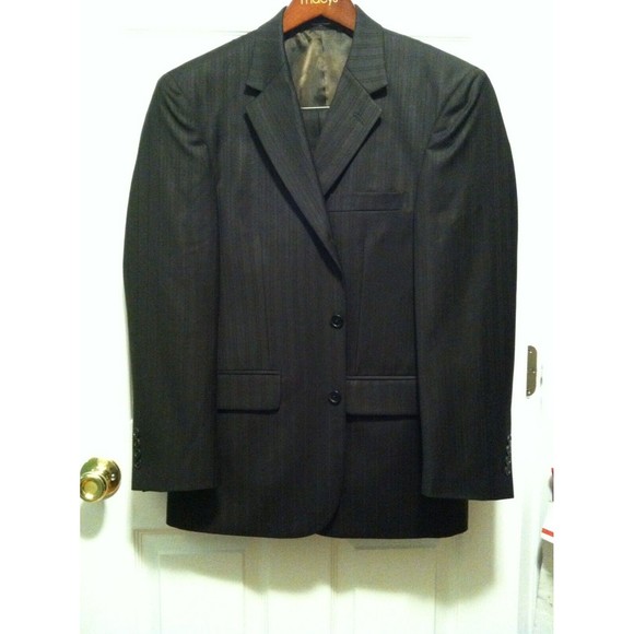 PAULO SOLARI MENS NEW DARK BROWN 100%WOOL 2PC SUIT JACKET: 38S PANTS: 30/29 - Picture 1 of 7